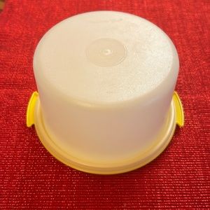 Vintage 70s Tupperware Toys Mini Yellow Cake Keeper Taker Play Set